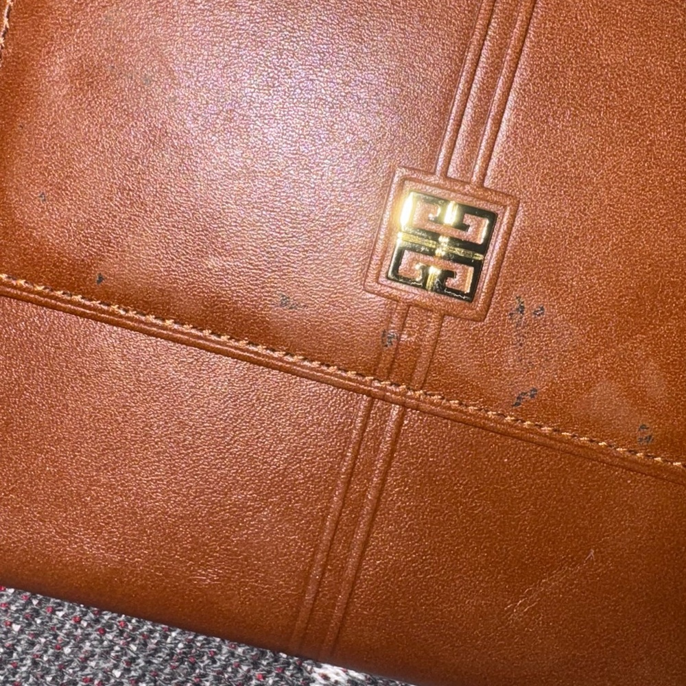 Givenchy Brown Leather wallet with Gold Logo